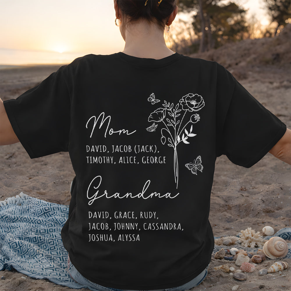 Custom Kid Name Personalized Back Dark Shirt For Mom, Mother Day Gift TH10 898755
