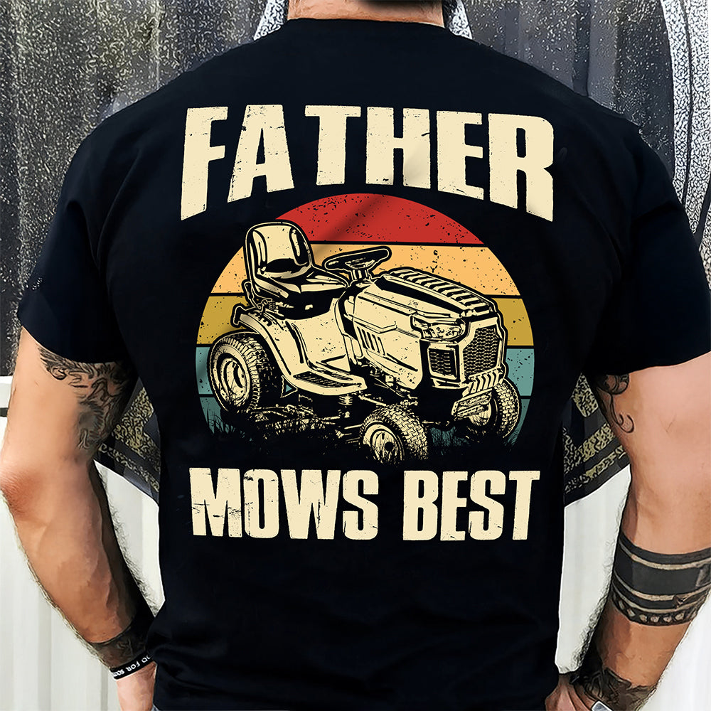 Custom Photo Father Mows Best Retro Backside Shirt LM32 893635