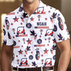 Custom Name Personalized Golf Ball Pattern America Flag Patriotic Polo Shirt HA75 898710