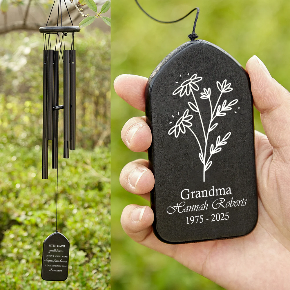 Pesonalized May The Winds Of Heaven Blow Sofly Memorial Wind Chimes LM32 893677