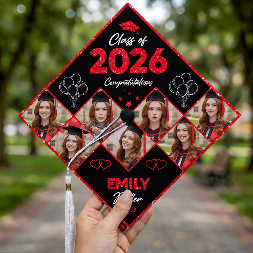 Custom Photo Class Of 2026 Congratulations Graduation Cap Topper, Gift for Graduation HA75 920816