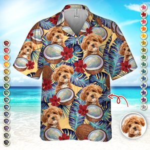 Custom Photo Tropical Coconut Dog Cat Hawaii Shirt HA75 891100