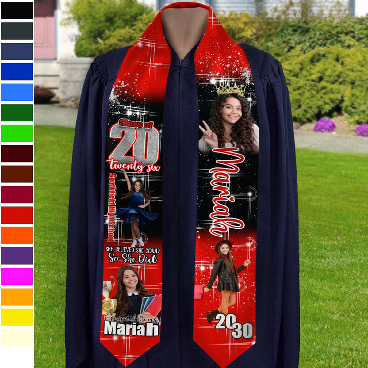 Custom Photo She Believed She Could Graduation Stoles TA29 HO82 890170