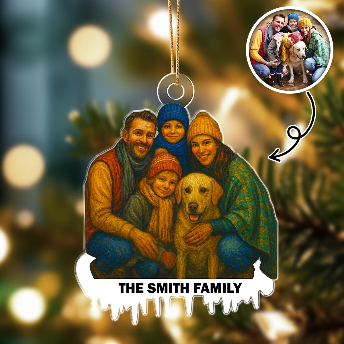 Personalized Funny Comic Style Photo Acrylic Ornament Gift for Family LM32 895031