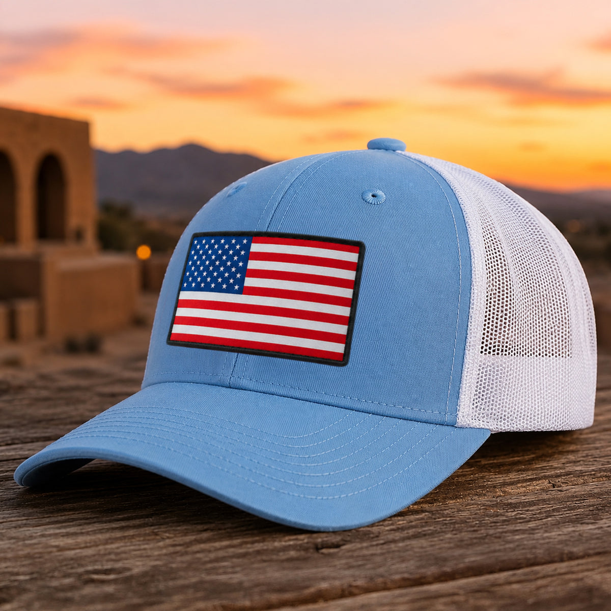 Patriotic American Flag Embroidered Trucker Hat HO82 902880