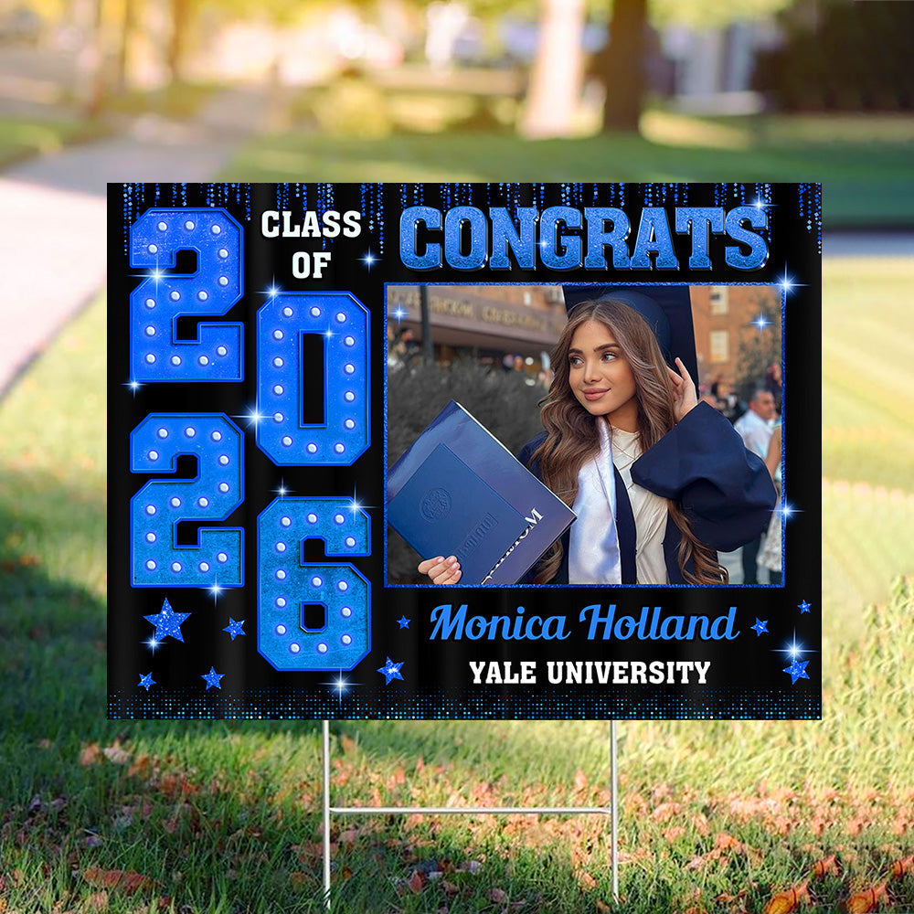 Custom Photo Congrats Class Of 2026 Graduation Yard Sign For Party Decor CH07 910742