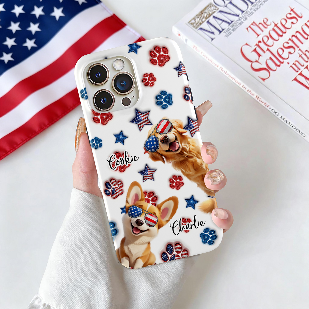 Custom 3D Dog US Flag Personalized Phone Case HA75 920320