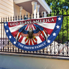 Custom Family Name God Bless America Patriotic Eagle Non-Pleated Fan Flag HA75 920132