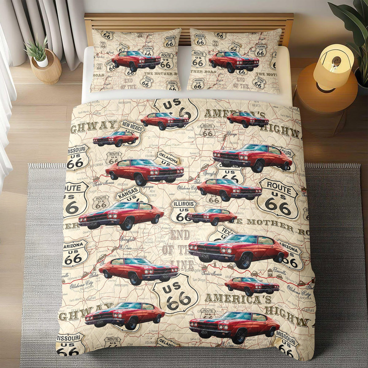 Custom Photo With Accessories Pattern Car Bedding Set Gift For Car Lovers CH07 895596