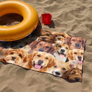 Custom Full Face Dog Cat Photo Beach Towel TH10 892801