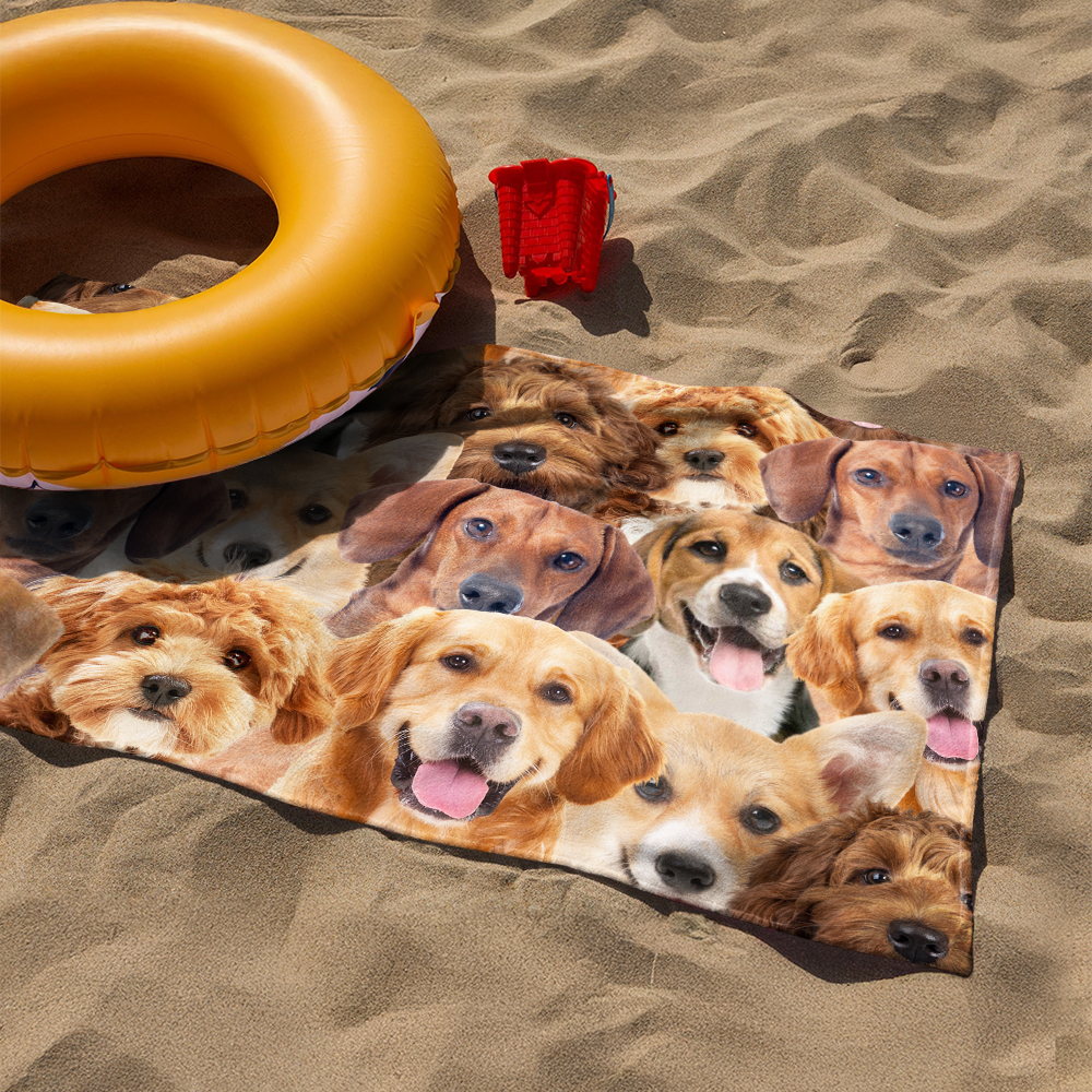 Custom Full Face Dog Cat Photo Beach Towel TH10 892801