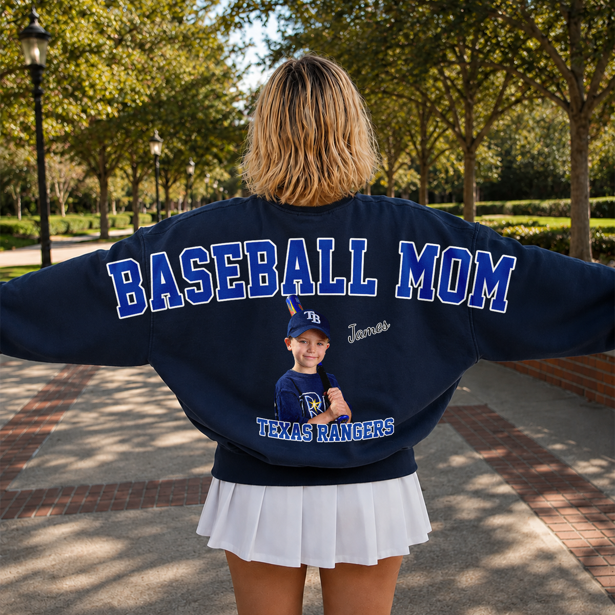 Custom Photo Baseball Mom Shoulder To Shoulder Sweatshirt CH07 181182