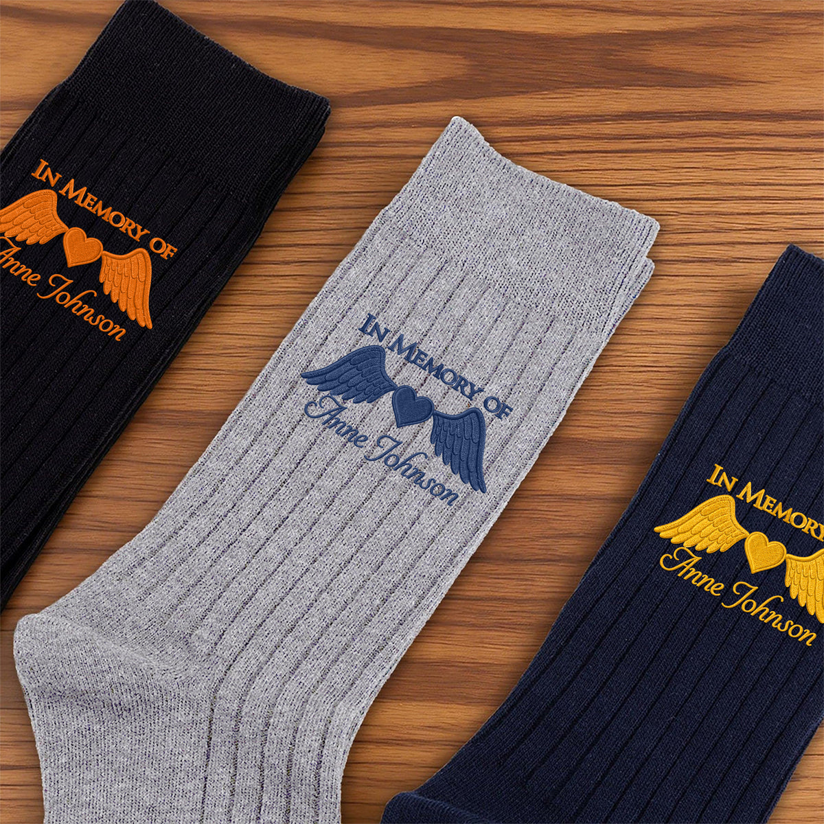 Custom Name In Memory Of Embroidered Socks, Personalized Memorial Keepsake Gift TH10 170981