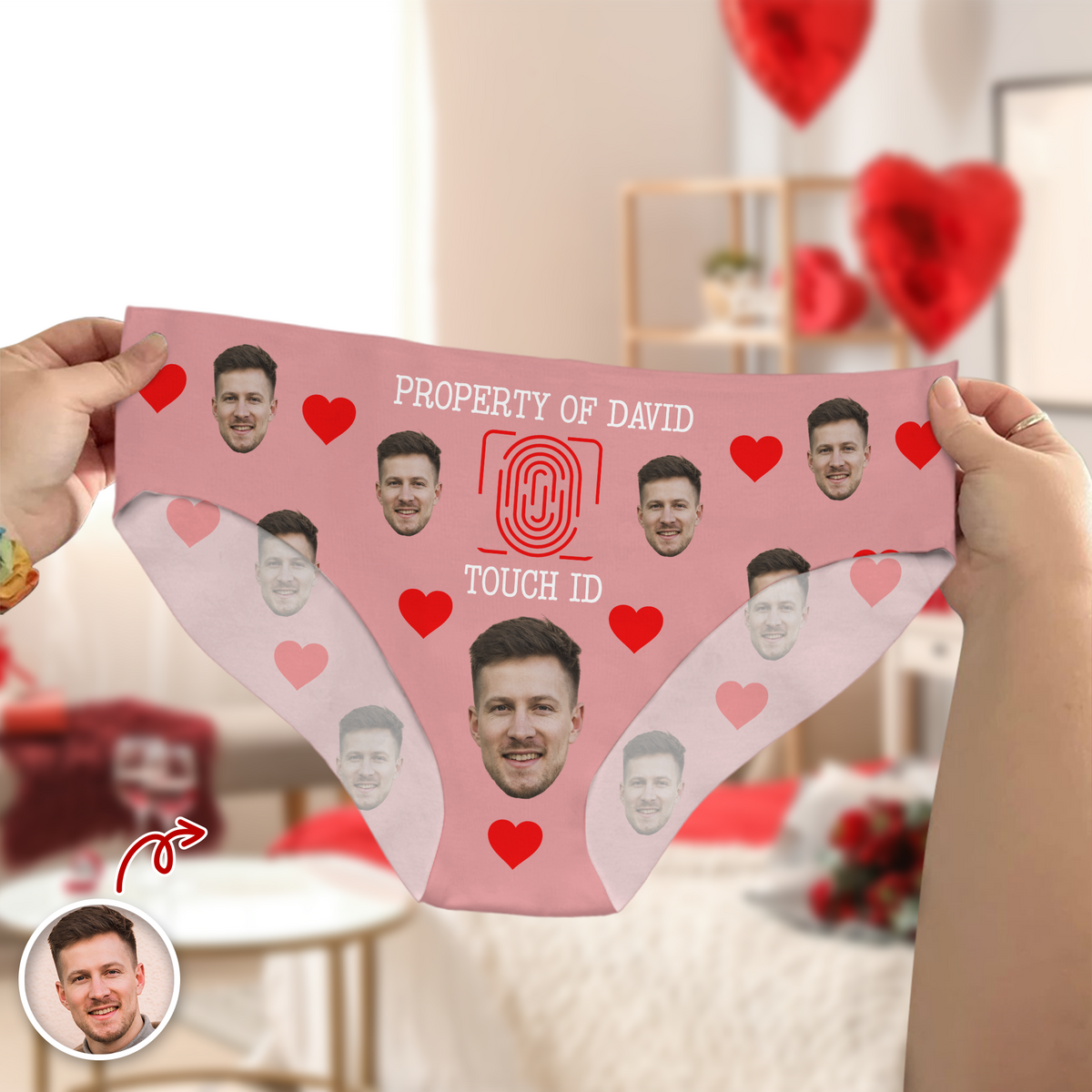 Property Of Husband Boyfriend Photo Personalized Funny Face Underwear for Women CH07 910136