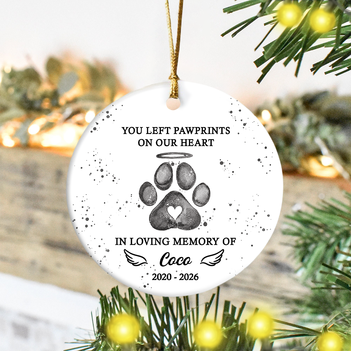 Custom Dog Photo No Longer By My Side Forever In My Heart Memorial Ceramic Ornament HO82 903612