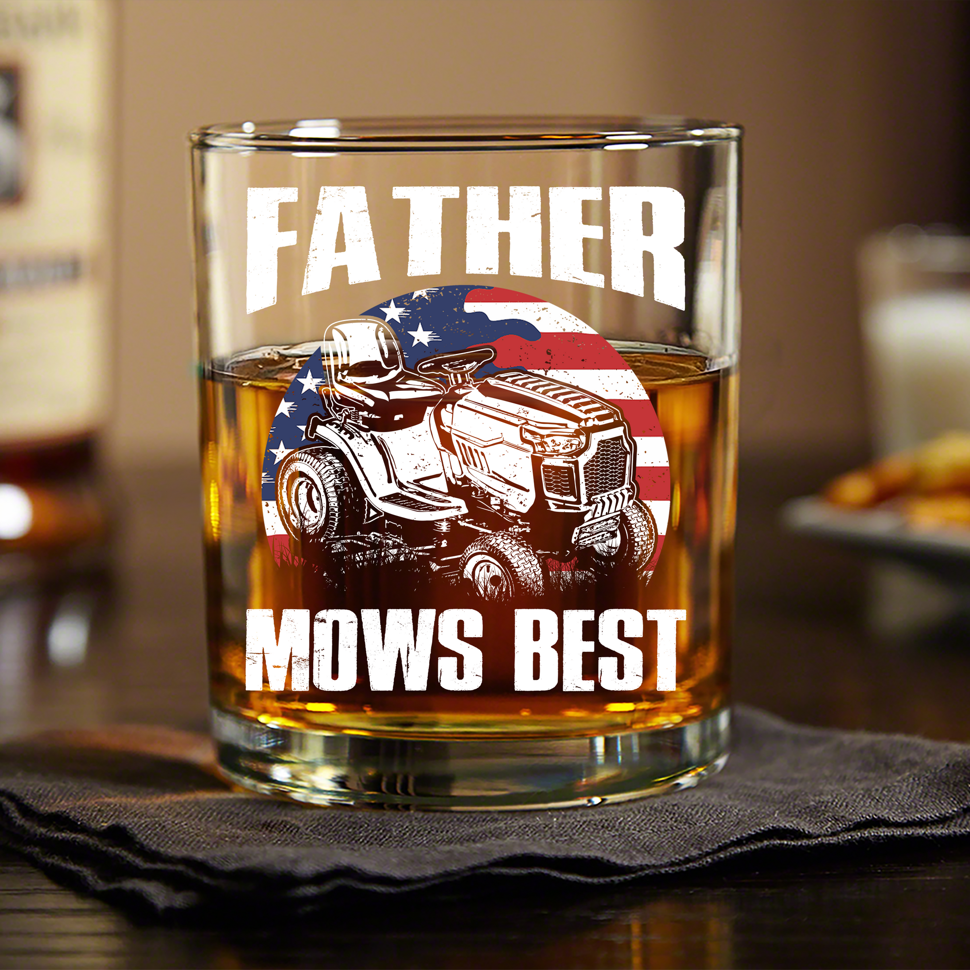 Custom Photo Father Mows Best Retro Whiskey Glass For Father Day LM32 893637
