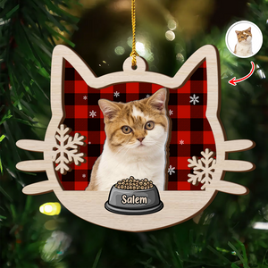 Custom Photo Meowy Christmas 2 Layer Wooden Ornament LM32 895783