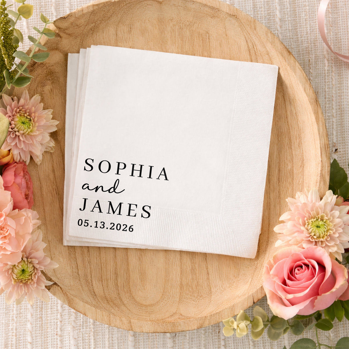 Personalized Wedding Napkins for Engagement Party, Bridal Shower & Wedding Decor, Wedding Reception Napkins HA75 921174