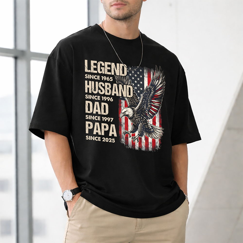 Personalized Legend Husband Dad Eagle US Flag Comfort Shirt TH10 169519