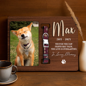 Custom Dog Photo Forever In My Heart Memorial 2-Layers Wooden Collar Sign LM32 893791