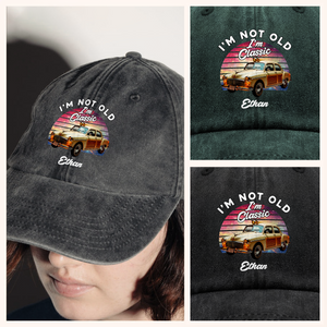 Custom Photo I'm Not Old I'm Classic Washed Denim Baseball Cap CH07 896430