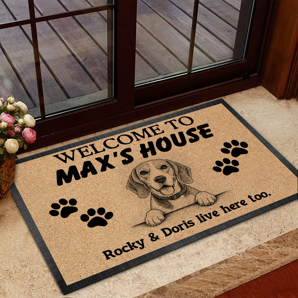 Custom Photo Welcome To Dog House Dog Vintage Doormat HA75 921900