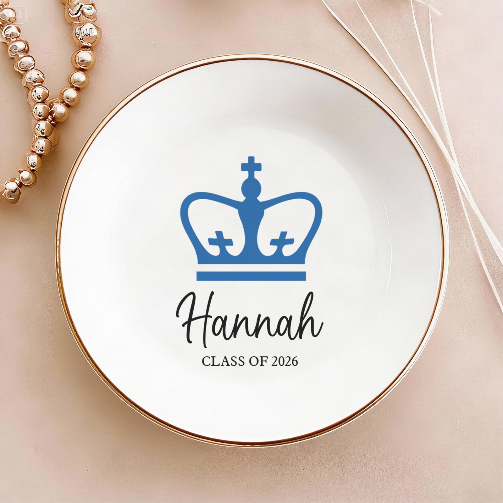 Custom College Logo Graduation Class Of 2026 Jewelry Ring Dish LM32 899407