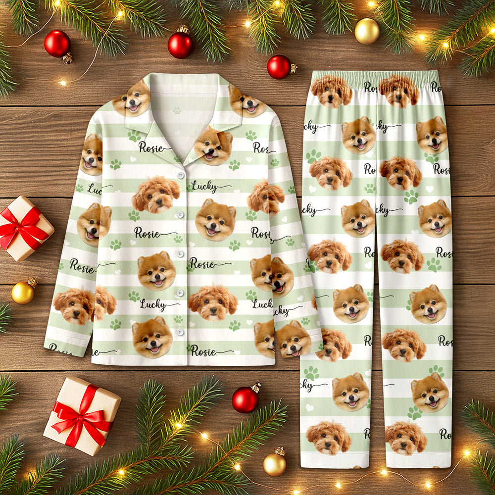 Custom Pet Photo Christmas Pajamas for Pet Lovers LM32 669811