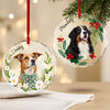 Custom Dog Photo And Name Flower Glass Ornament, Personalized Christmas Tree Decoration for Pet Lovers LM32 670361