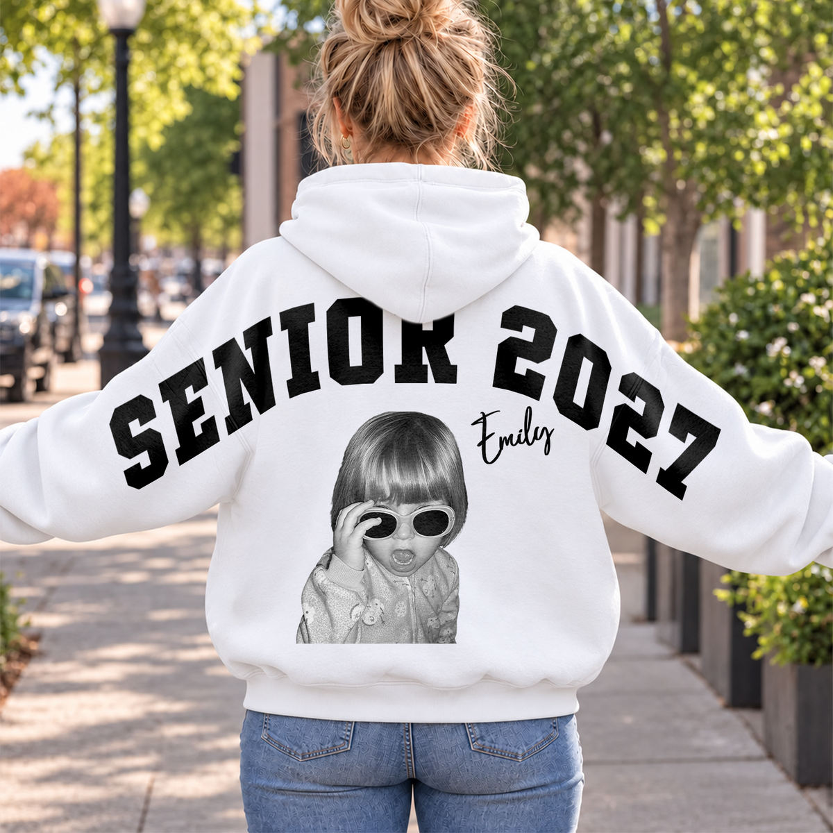 Custom Photo Senior 2027 Shoulder To Shoulder Shirt Graduation Gift CH07 180938