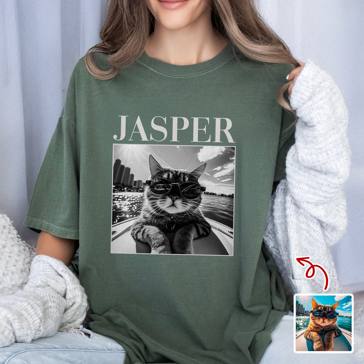 Custom Cat Photo Vintage Comfort Shirt For Cat Lovers LM32 895525