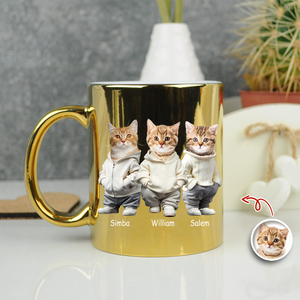 Custom Photo Cool Dog, Cat Metallic Mug Gift For Dog Cat Pet Lover HO82 900568