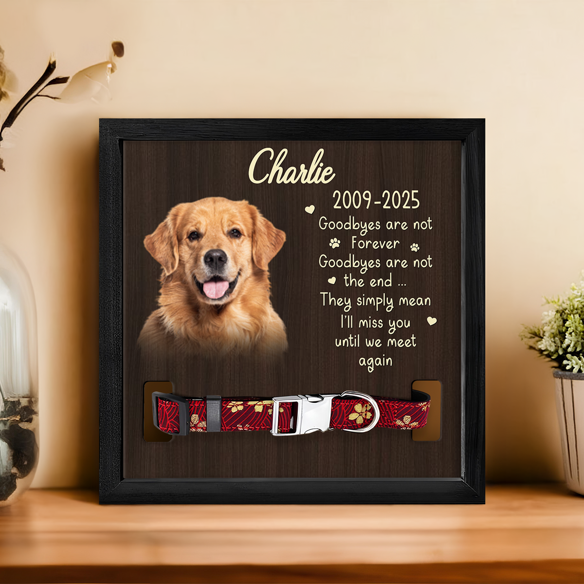 Custom Photo Goodbyes Are Not The End Memorial Square Collar Frame TH10 892719