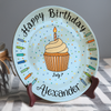 Custom Name Happy Birthday Cake & Candles Ceramic Plate - Personalized Birthday Gift LM32 669411