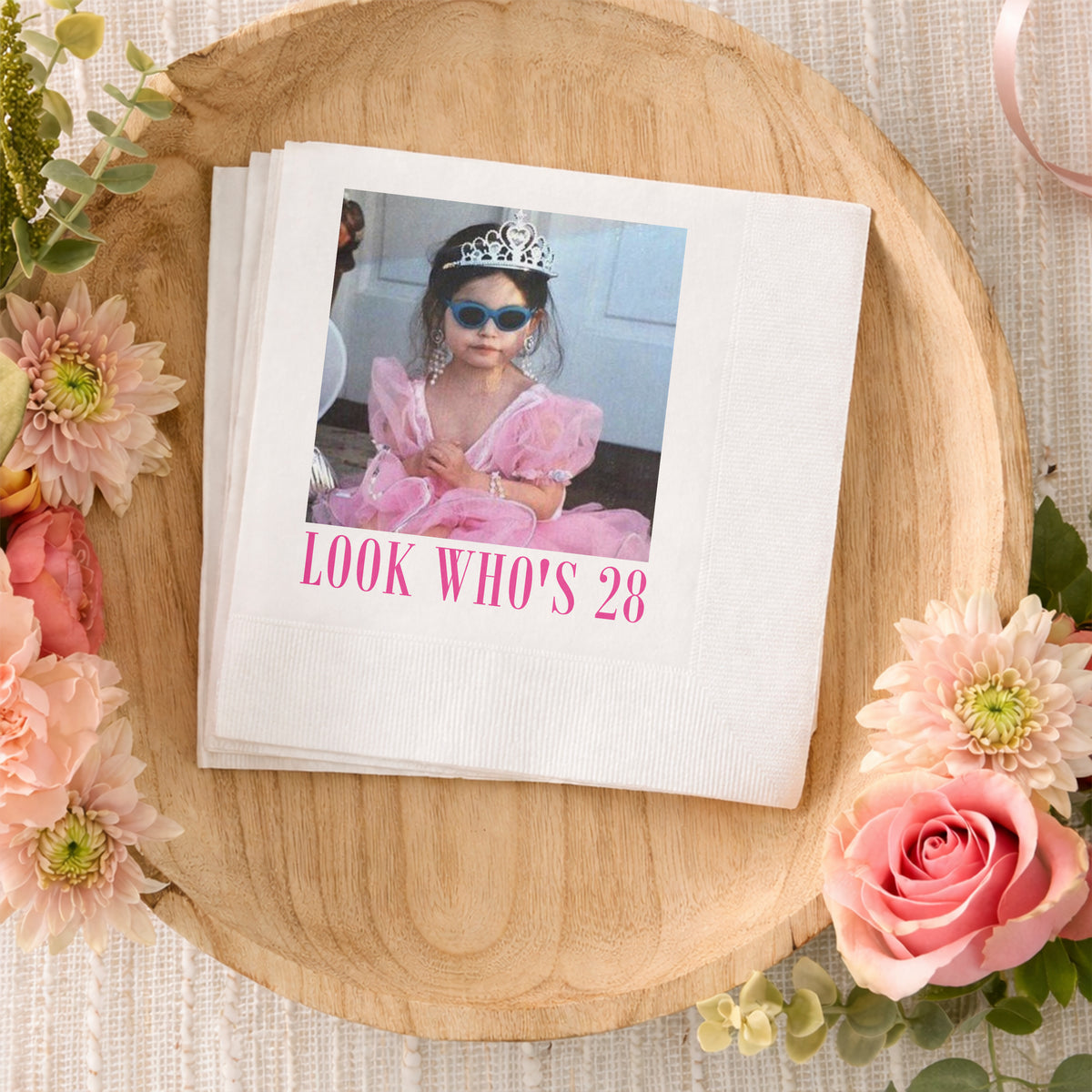 Custom Photo Look Who’s Birthday Napkins - Personalized Party Decor CH07 911290