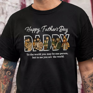 Custom Portrait Photo Happy Father's Day Dad With Kid Embroidered Shirt LM32 893537