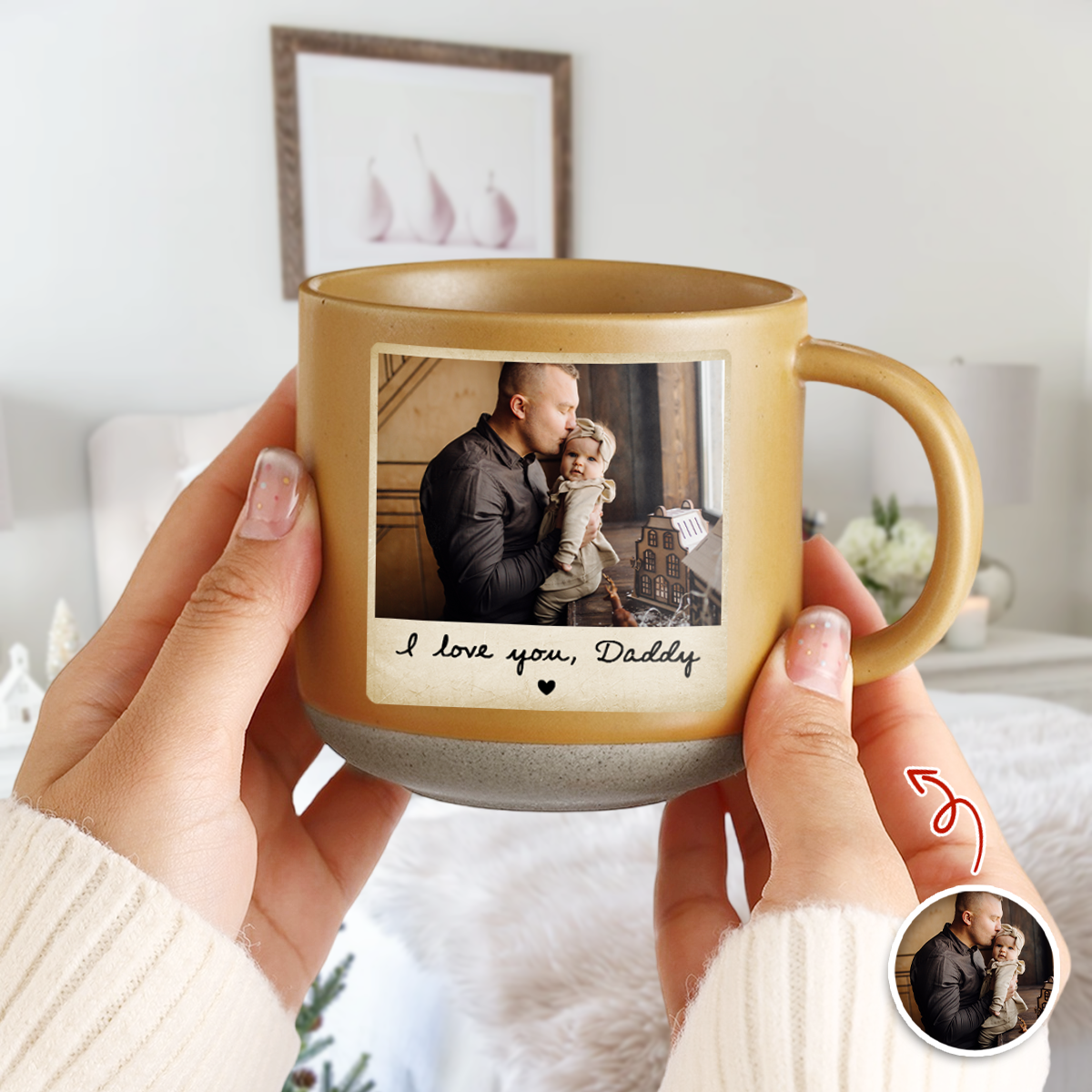 Custom Photo I Love You Daddy/Mommy Pottery Mug Gift For Family CH07 910196