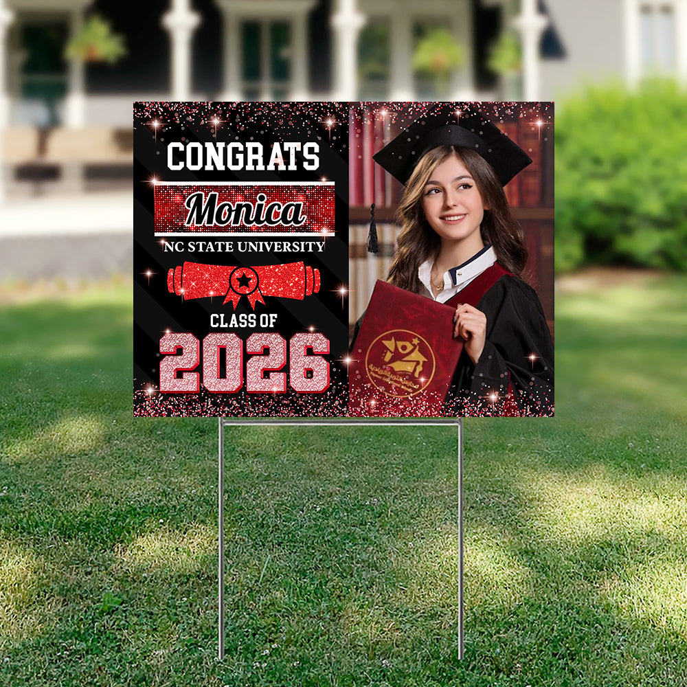 Custom Photo Congrats Class of 2026 Graduation Yard Sign CH07 910734