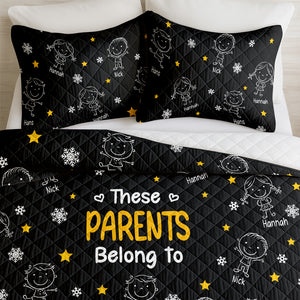 This Grandpa Grandma Belongs To Kids - Personalized Quilt Bedding Set HO82 900420