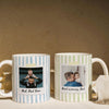 Custom Photo Father and Son Striped Mug for Dad, Grandpa New Dad Gift LM32 669199