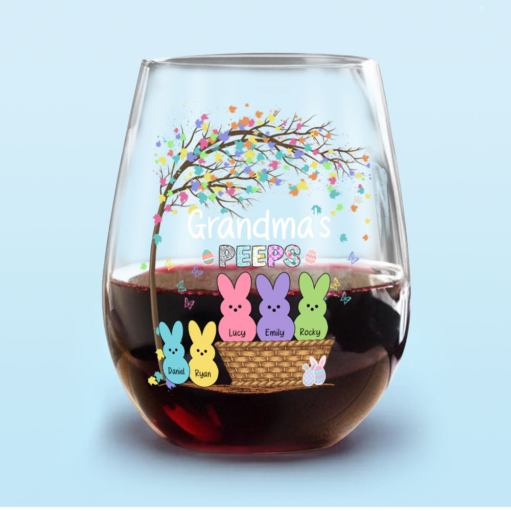 Custom Family Bunny Easter Personalized Wine Glass TH10 892509