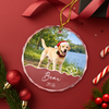 Custom Dog Photo And Name Keepsake Memorial Christmas Glass Ornament For Pet Lovers CH07 180716