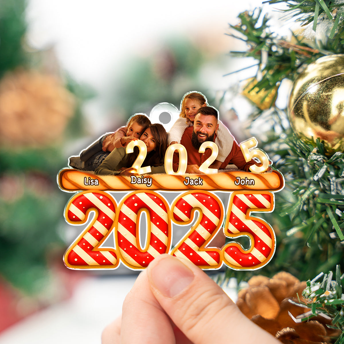 Custom Photo Candy Family Together Christmas Acrylic Ornament HA75 897962