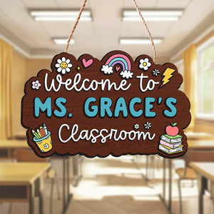 Welcome To Classroom Personalized Door Sign Gift For Teacher HO82 894294