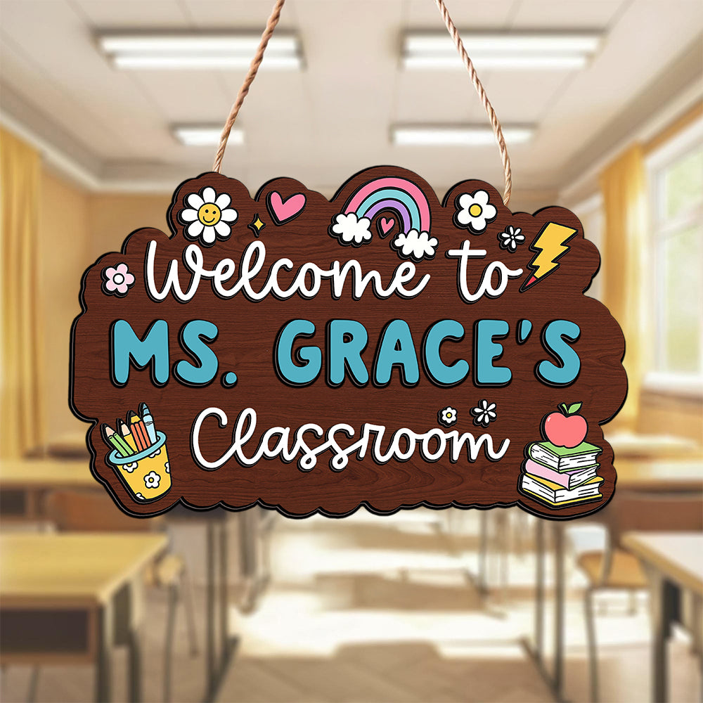 Welcome To Classroom Personalized Door Sign Gift For Teacher HO82 894294
