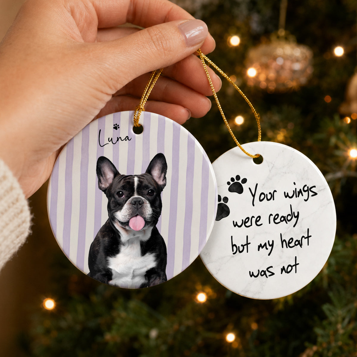 Custom Photo You Were My Favorite Hello And My Hardest Goodbye Pet Memorial Ceramic Ornament LM32 669741