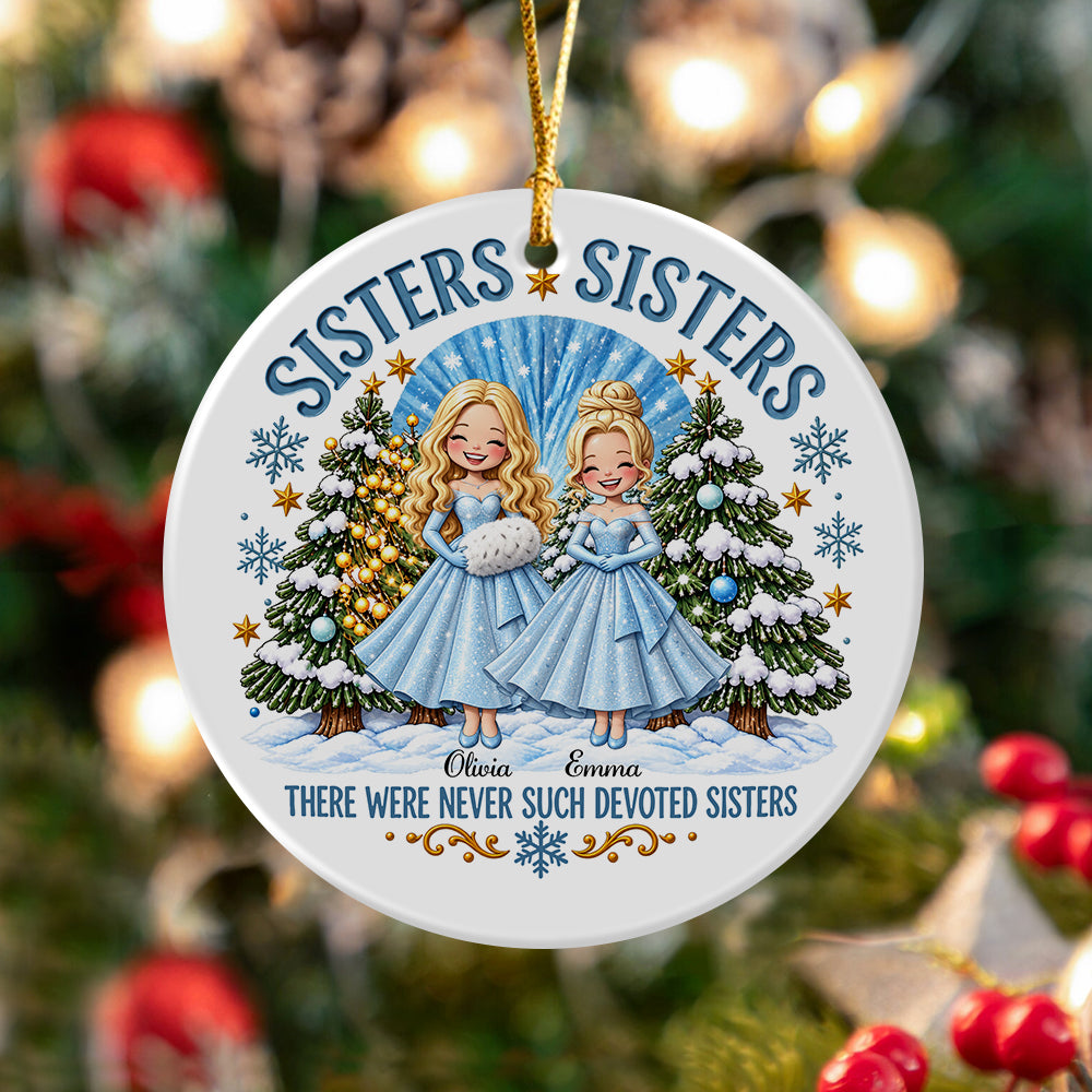Personalized Sisters Christmas Ceramic Ornament CH07 180554