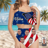 Custom Photo American Flag Women's Bikini Swimsuit Gift For Her LM32 899861