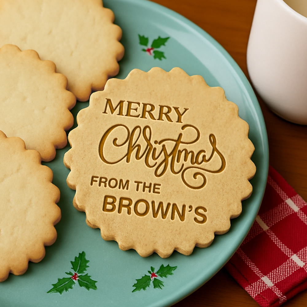 Custom Family Name Cookie Stamp Merry Christmas Baking Gift, Holiday Cookie Decorating Tool HO82 904118