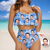 Custom Photo Tropical Ruffle Bikini Swimsuit Gift for Women LM32 899865
